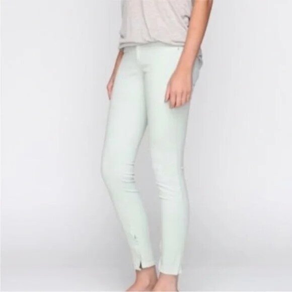 Rag & Bone Pale Green Zipper Capri Jean 24 - Picture 2 of 14